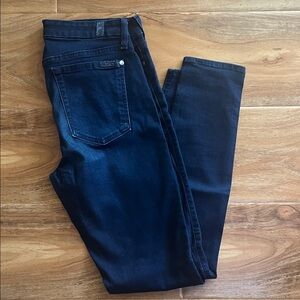 7 For All Mankind the Mid Rise Skinny Jeans Dark Blue.